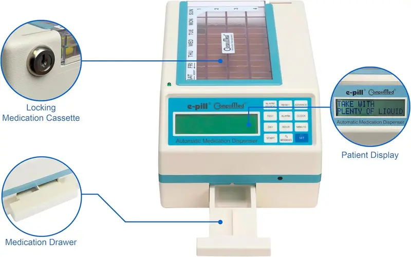 CompuMed Tamper-Proof Automatic Pill Dispenser — AC-Powered, Scheduled Dosing System