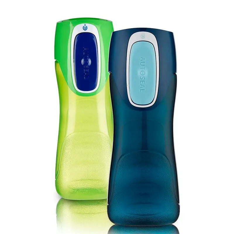 Contigo Trekker AUTOSEAL Kids’ Water Bottle – 14 oz Leak-Proof BPA-Free Bottle (2-Pack, Granny Smith & Nautical)