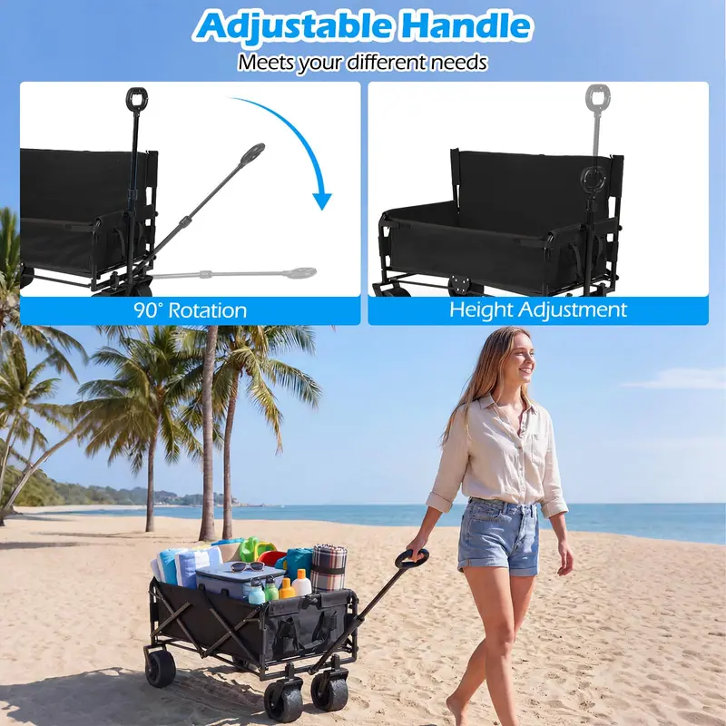 Convertible Wagon-Bench Combo – Push/Pull Handle + Padded Seating