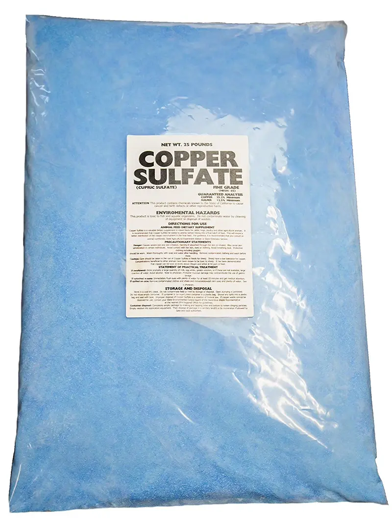 Copper(II) Sulfate Pentahydrate Crystals – 25 lb Industrial-Grade Bag