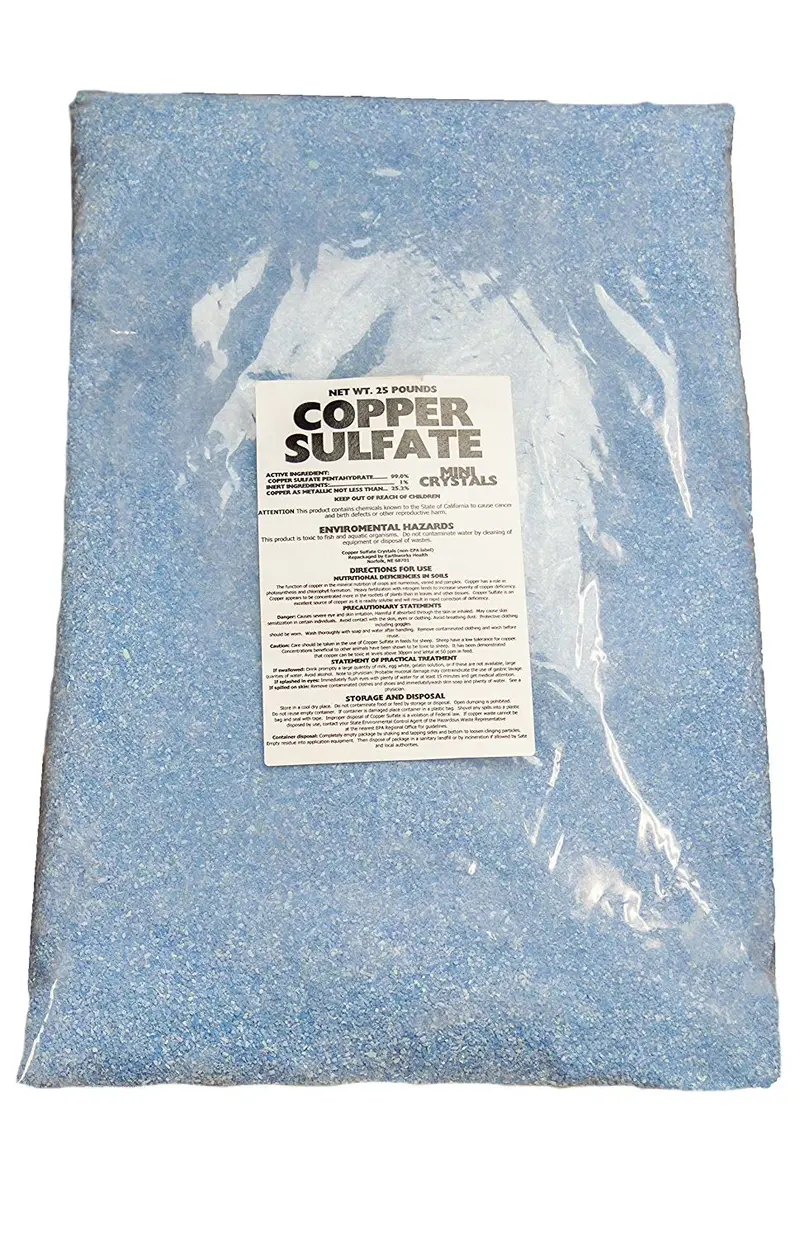 Copper(II) Sulfate Pentahydrate Crystals – 25 lb Industrial-Grade Bag 2