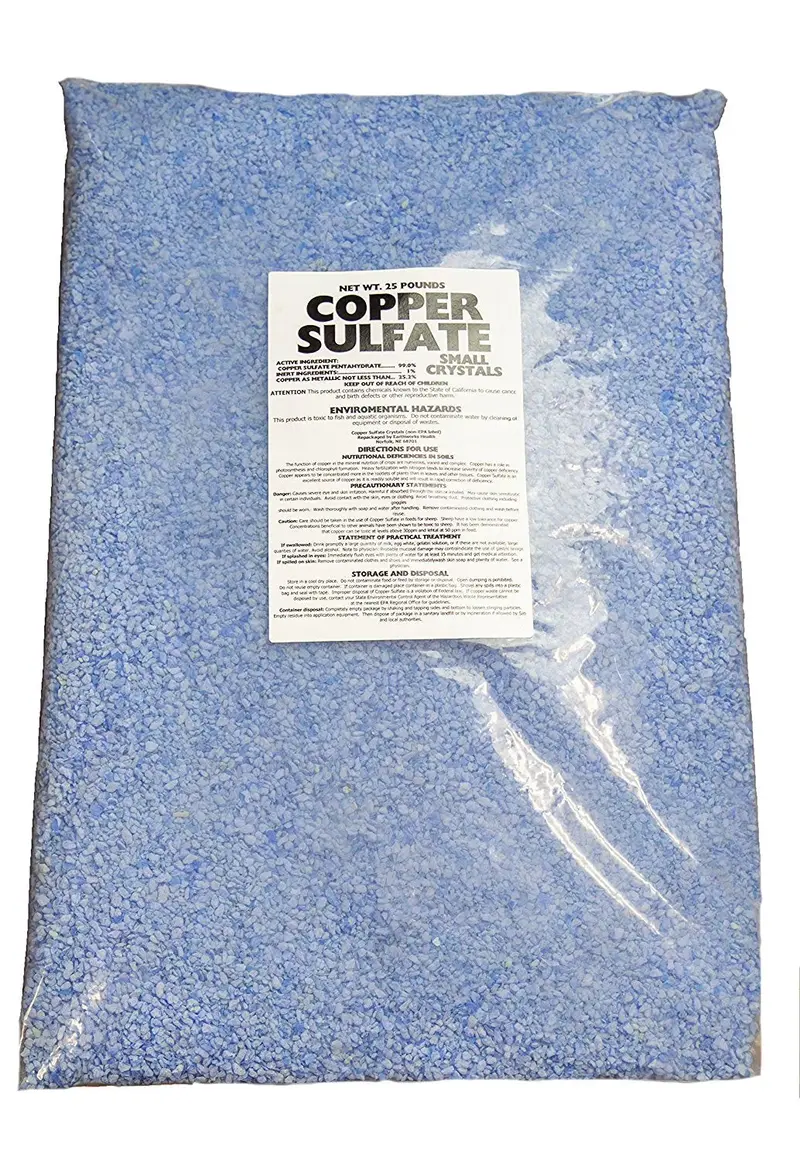 Copper(II) Sulfate Pentahydrate Crystals – 25 lb Industrial-Grade Bag