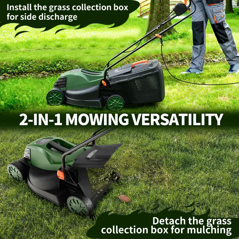 Corded Electric Lawn Mower, 10-Amp 13-Inch 2-in-1 Mulch/Bag Model 2