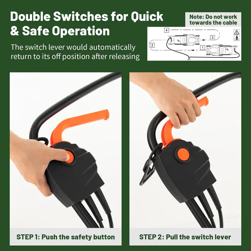 Corded Electric Lawn Mower, 12-Amp 14-Inch Dual-Mode Cutting System