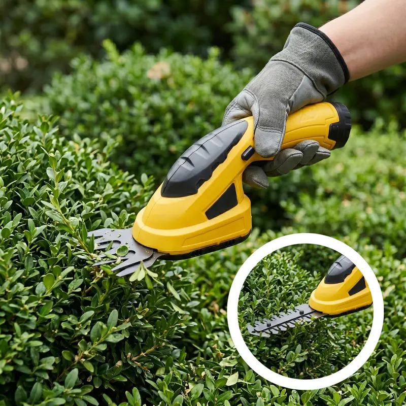 Cordless 2-in-1 Grass and Hedge Trimmer with Rechargeable Battery and Precision Cutting Blades