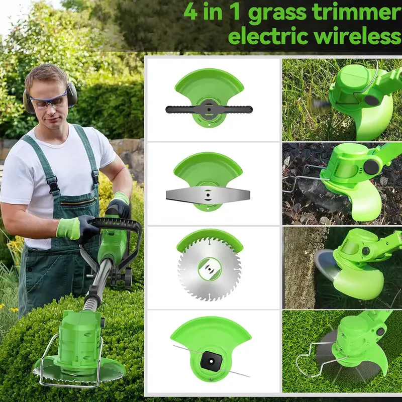 Cordless Electric Weed Trimmer – High-Torque Battery-Powered Grass Cutter
