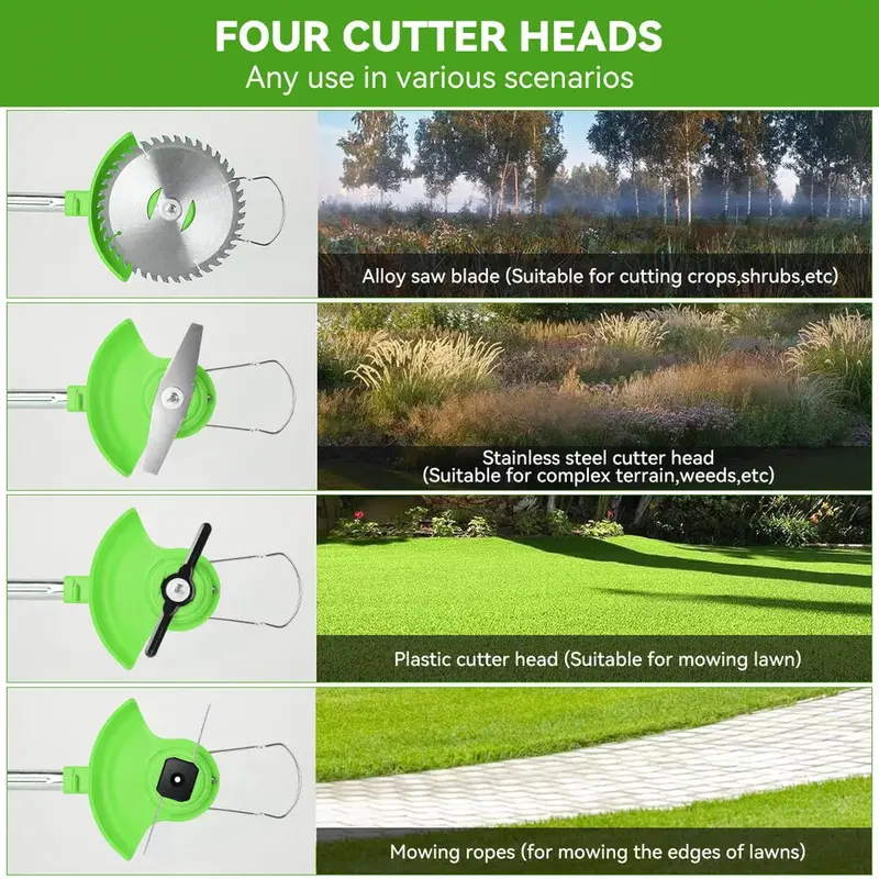 Cordless Electric Weed Trimmer – High-Torque Battery-Powered Grass Cutter