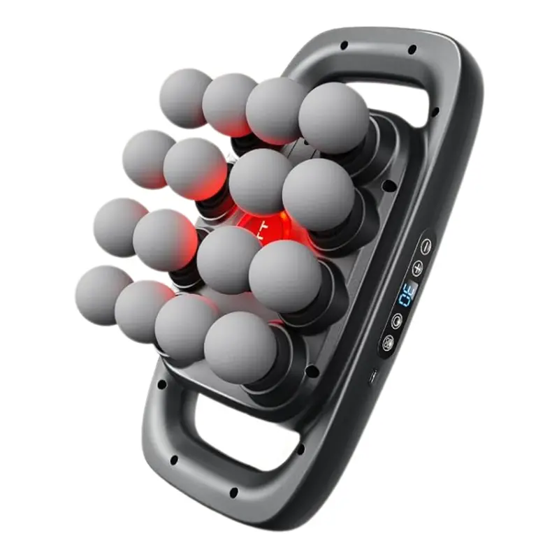 Cordless Handheld Massage Pad with Interchangeable Attachments for Targeted Relief