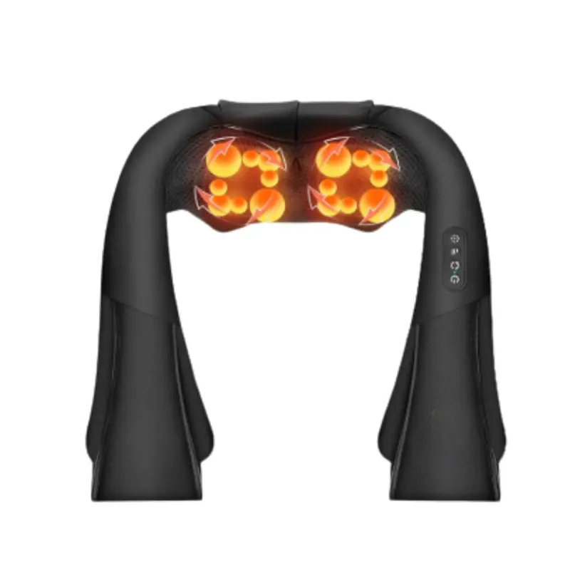 Cordless Neck & Shoulder Massager Featuring Heat Therapy and 8 Rotating Massage Nodes