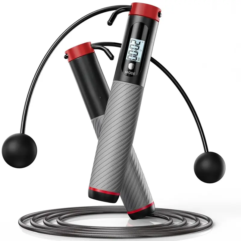 Cordless or Full-Length Weighted Jump Rope with Built-In Digital Counter 2