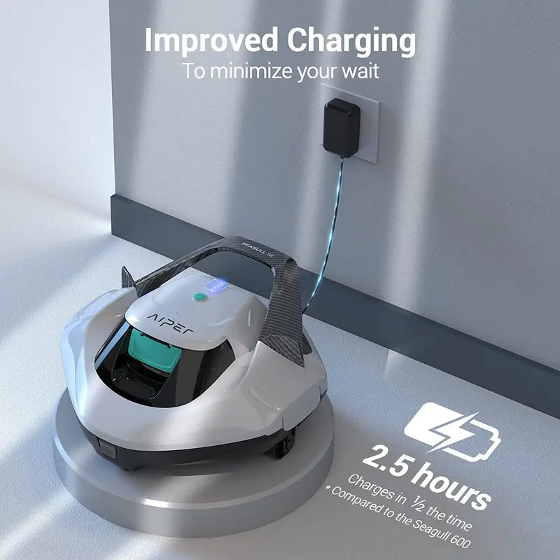 Cordless Robotic Pool Vacuum with Dual-Drive Motors for Thorough Cleaning