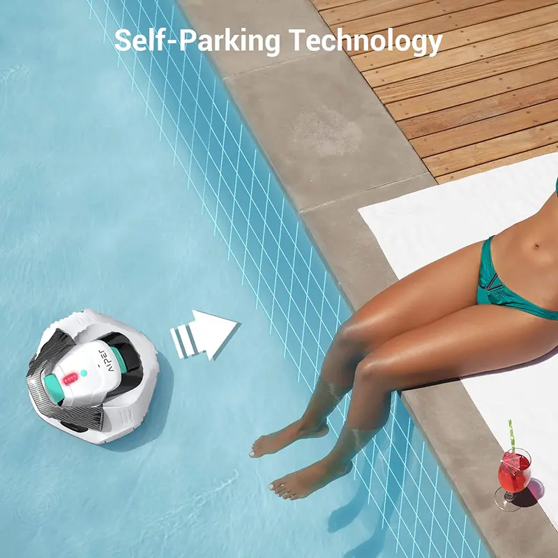 Cordless Robotic Pool Vacuum with Dual-Drive Motors for Thorough Cleaning
