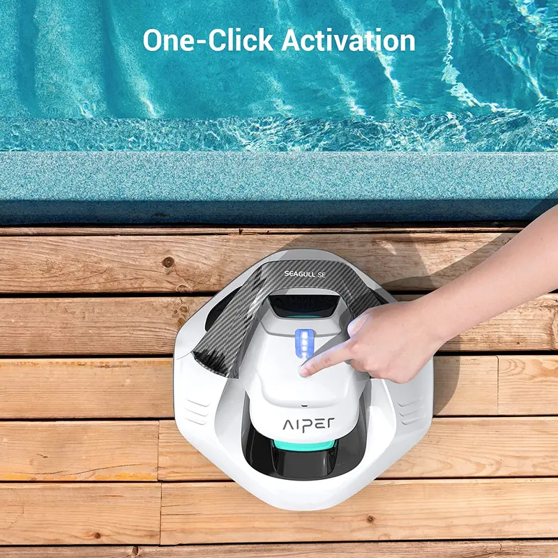 Cordless Robotic Pool Vacuum with Dual-Drive Motors for Thorough Cleaning
