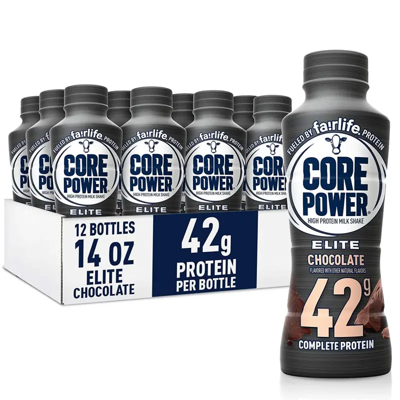 Core Power Elite Chocolate Protein Shake – 42g Protein, 14 fl oz, 12-Pack Recovery Beverage