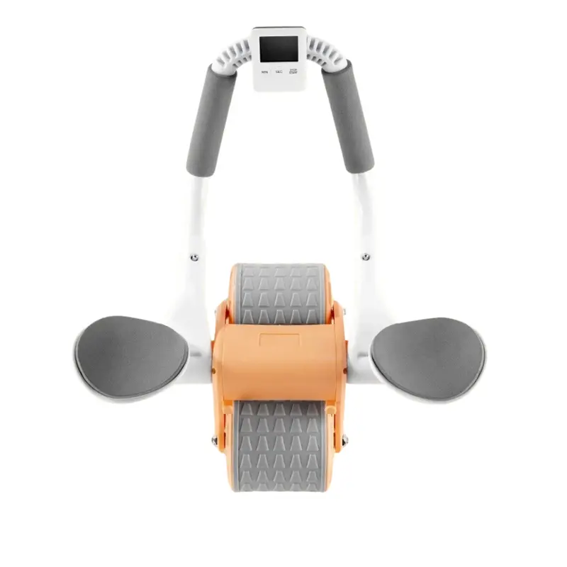 Core-Strengthening Ab Roller with Dual Wheels and Protective Elbow Pads