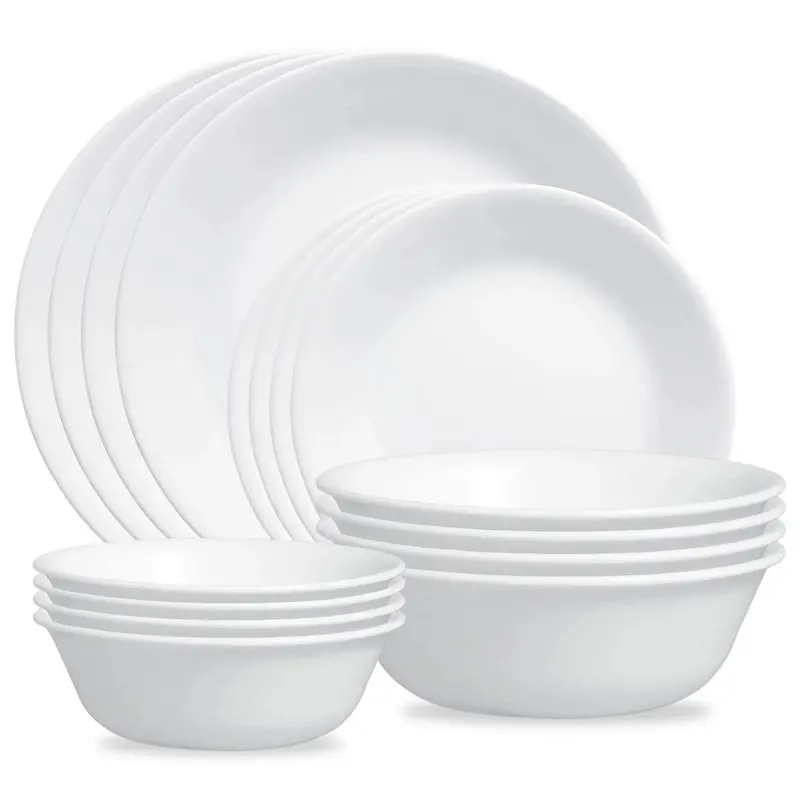 Corelle Livingware Winter Frost White Dinnerware Set – Mix-and-Match Ceramic Tableware