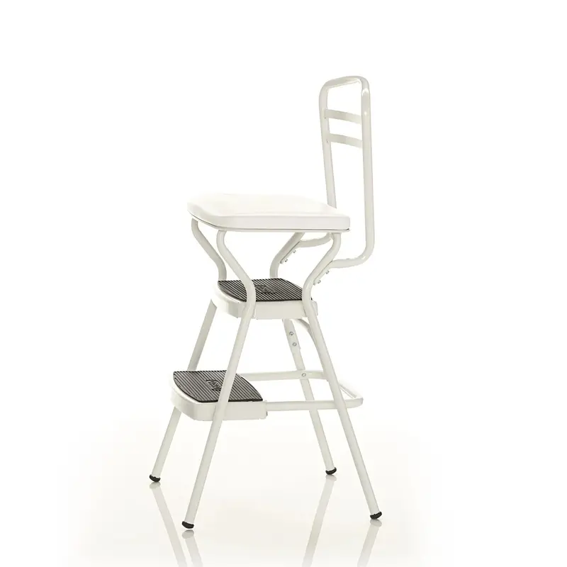 COSCO Stylaire Retro Step Stool Chair – Flip-Up White Seat with Stylish Vintage Design