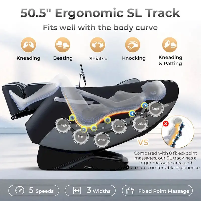 Costway Zero Gravity SL-Track Massage Chair – Full-Body Relief with Lumbar Support