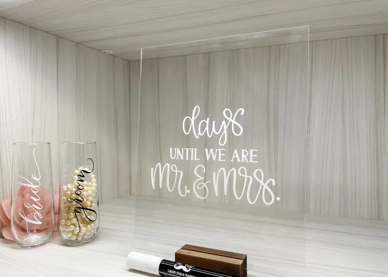Countdown Acrylic Wall Sign for Wedding Anticipation