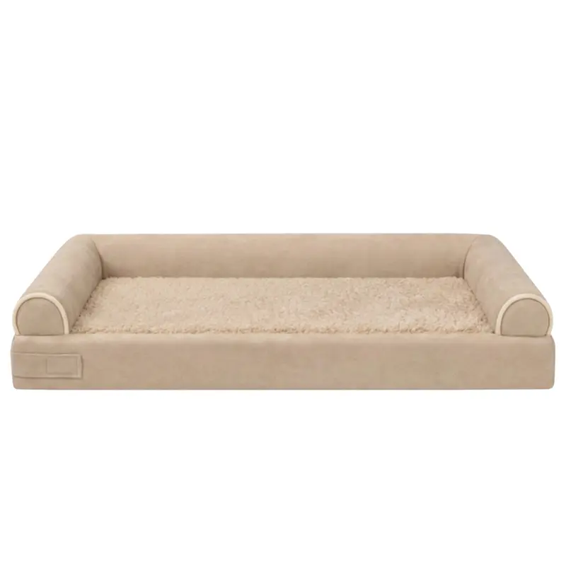 Cozy Fleece-Lined Pet Bed with Three-Sided Bolster Support