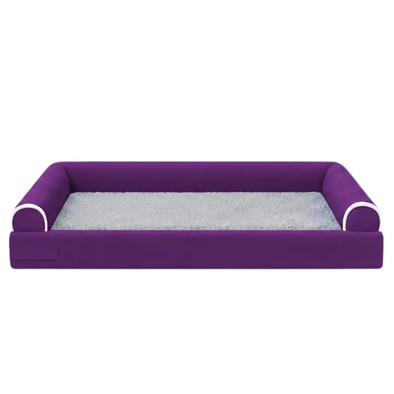 Cozy Fleece-Lined Pet Bed with Three-Sided Bolster Support
