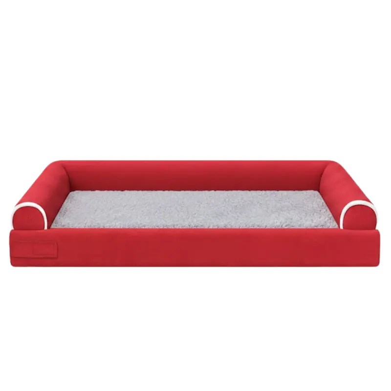 Cozy Fleece-Lined Pet Bed with Three-Sided Bolster Support