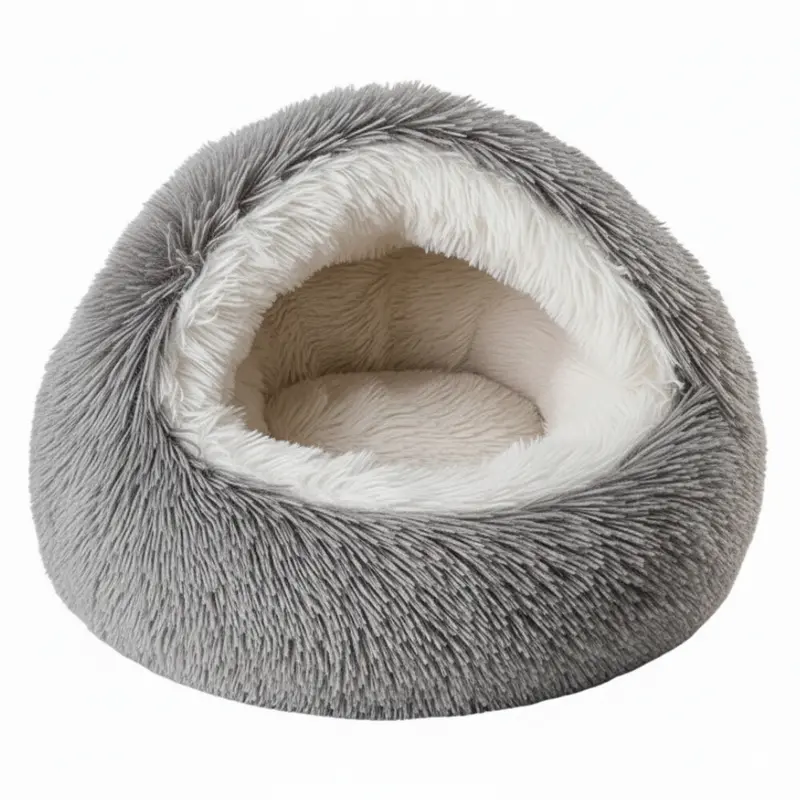 Cozy Hooded Cave Pet Bed – Removable Cushion & Non-Slip Rubberized Bottom 2