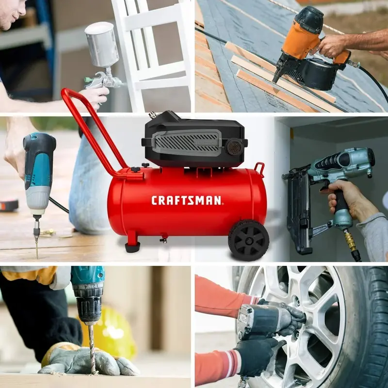 CRAFTSMAN HARD 10-Gallon Oil-Free Air Compressor – 1.8 HP, 175 PSI, 4.0 CFM @ 90 PSI, Portable Design with Oversized Wheels (Model CMXECXA0201041)