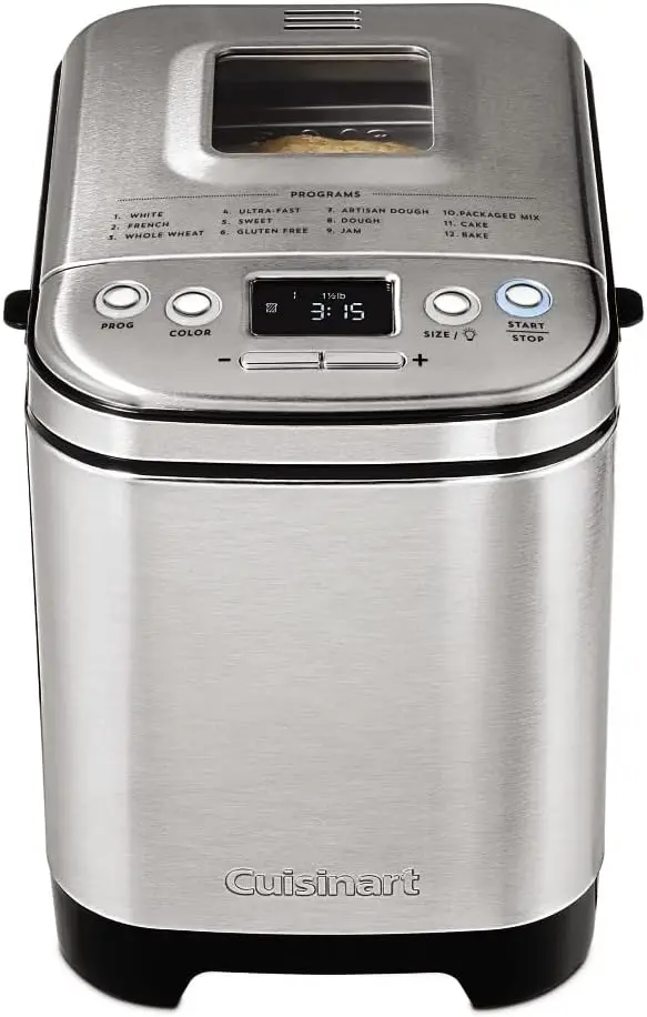 Cuisinart Compact Automatic Bread Maker – 2-Pound Loaf Capacity, Programmable Timer & Multiple Baking Options
