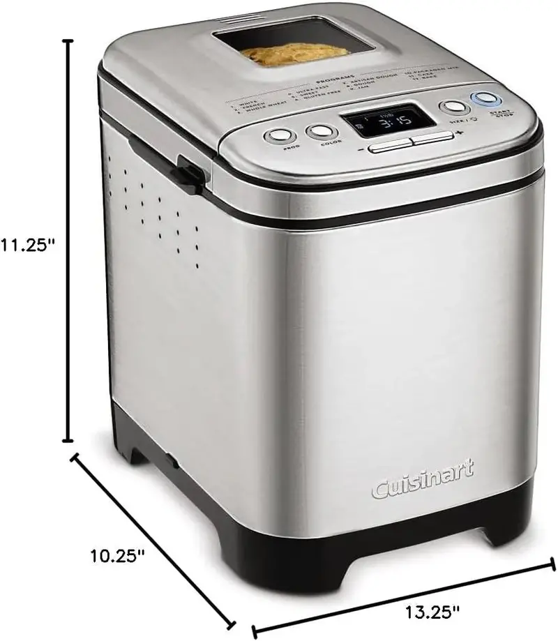 Cuisinart Compact Automatic Bread Maker – 2-Pound Loaf Capacity, Programmable Timer & Multiple Baking Options