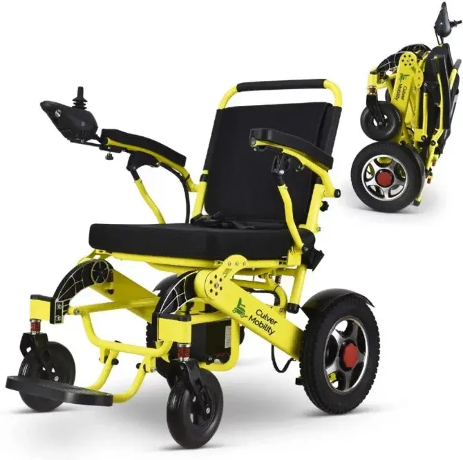 Culver Mobility Foldable Power Wheelchair – FAA-Compliant Lightweight Scooter with Ramp Accessory (Silver, 17.5" Seat Width) 2