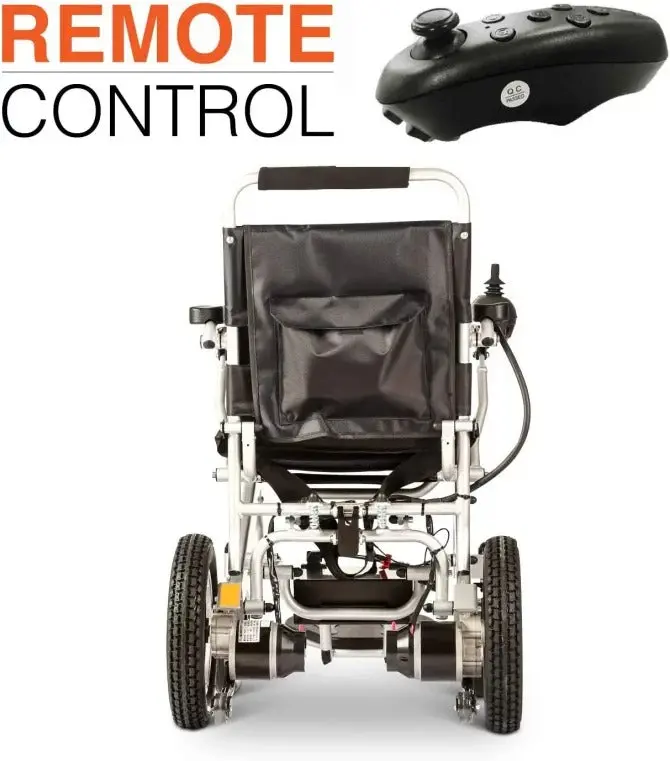 Culver Mobility Foldable Power Wheelchair – FAA-Compliant Lightweight Scooter with Ramp Accessory (Silver, 17.5" Seat Width)