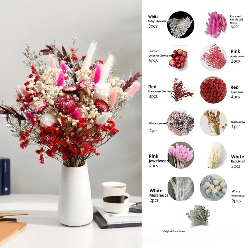 Curated Dried Flower Bouquet – Rustic Arrangement for Mantels, Shelving & Ceremony Backdrops