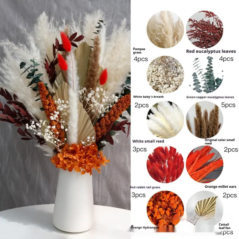 Curated Dried Flower Bouquet – Rustic Arrangement for Mantels, Shelving & Ceremony Backdrops