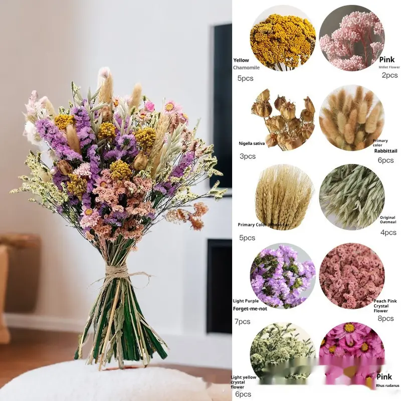 Curated Dried Flower Bouquet – Rustic Arrangement for Mantels, Shelving & Ceremony Backdrops