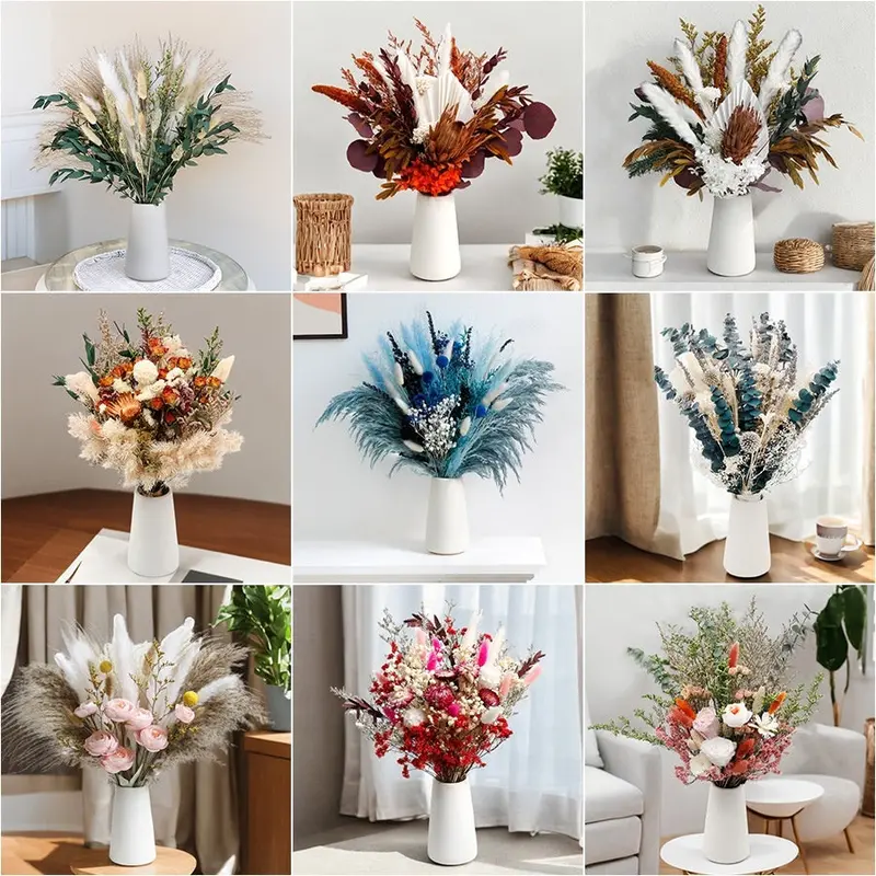Curated Dried Flower Bouquet – Rustic Arrangement for Mantels, Shelving & Ceremony Backdrops