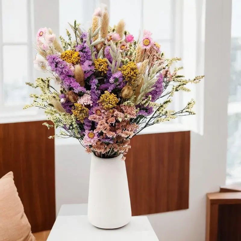 Curated Dried Flower Bouquet – Rustic Arrangement for Mantels, Shelving & Ceremony Backdrops