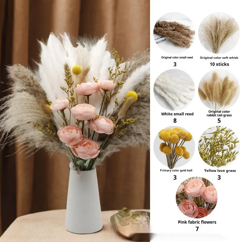 Curated Dried Flower Bouquet – Rustic Arrangement for Mantels, Shelving & Ceremony Backdrops
