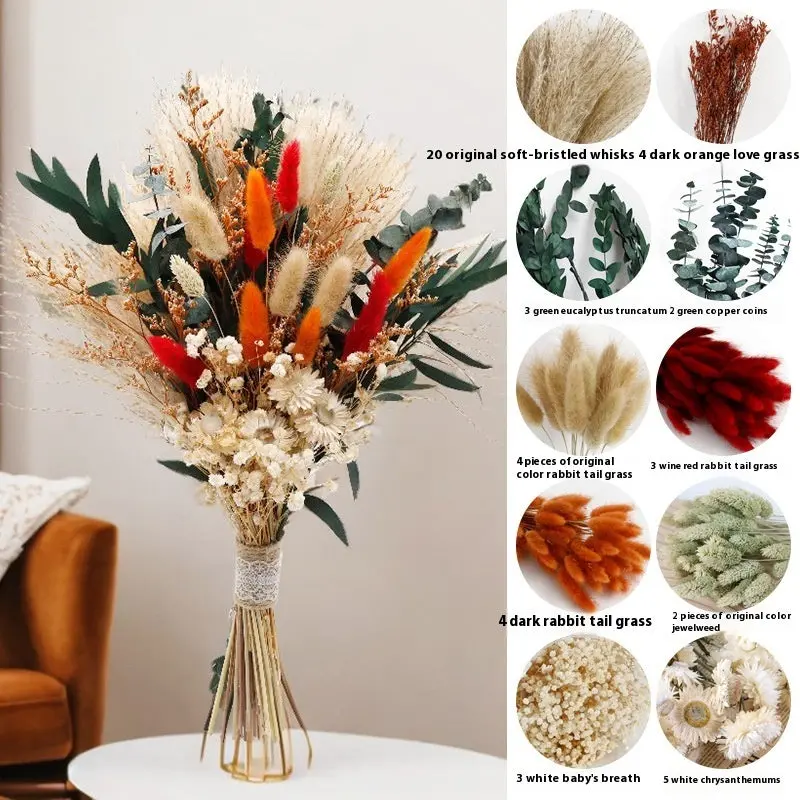 Curated Dried Flower Bouquet – Rustic Arrangement for Mantels, Shelving & Ceremony Backdrops