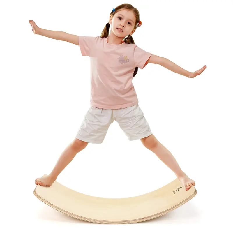 Curved Wooden Balance Board – Wobble Training Tool for Core Stability & Coordination 1