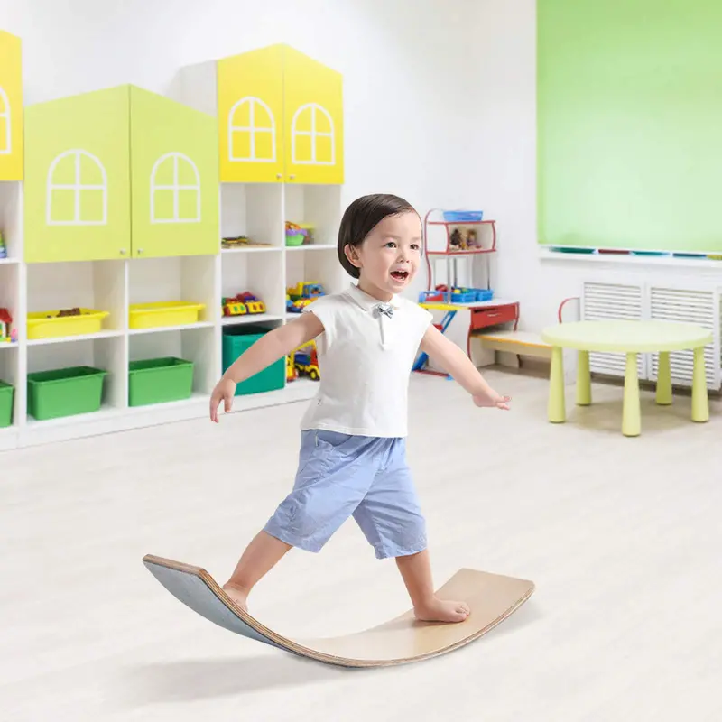 Curved Wooden Balance Board – Wobble Training Tool for Core Stability & Coordination