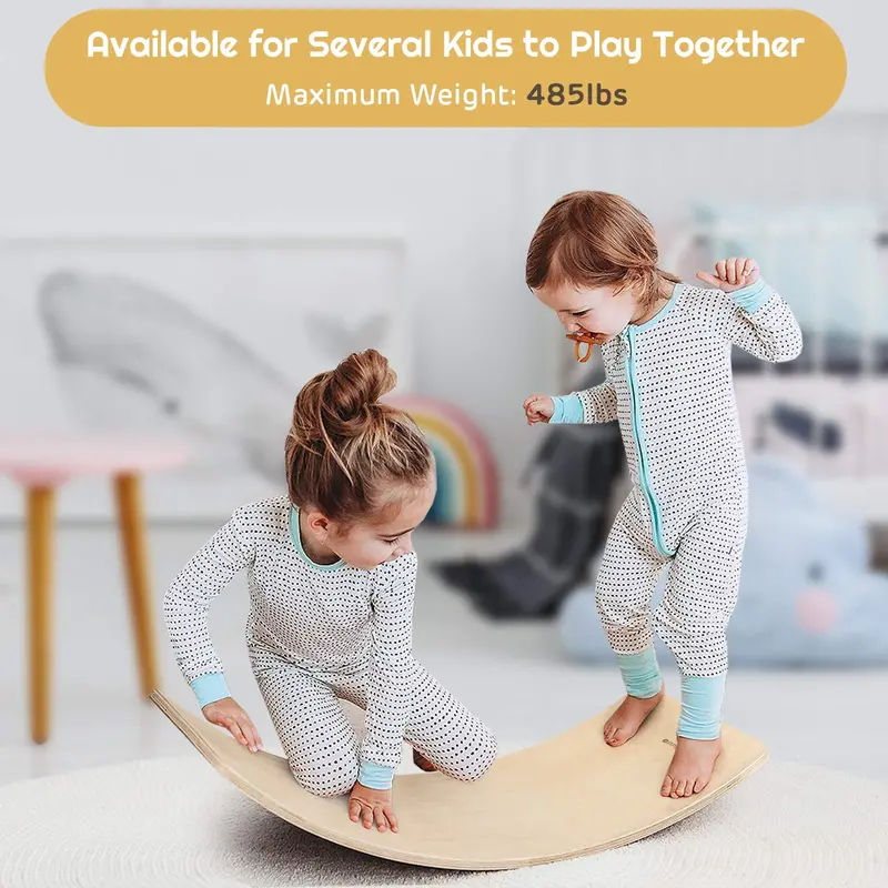 Curved Wooden Balance Board – Wobble Training Tool for Core Stability & Coordination