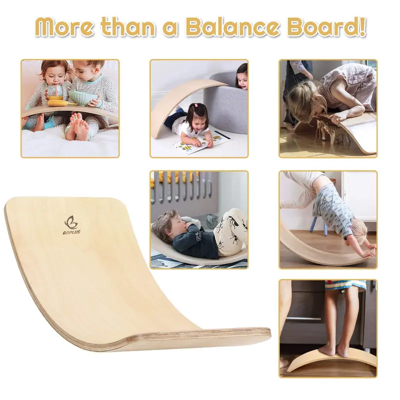 Curved Wooden Balance Board – Wobble Training Tool for Core Stability & Coordination