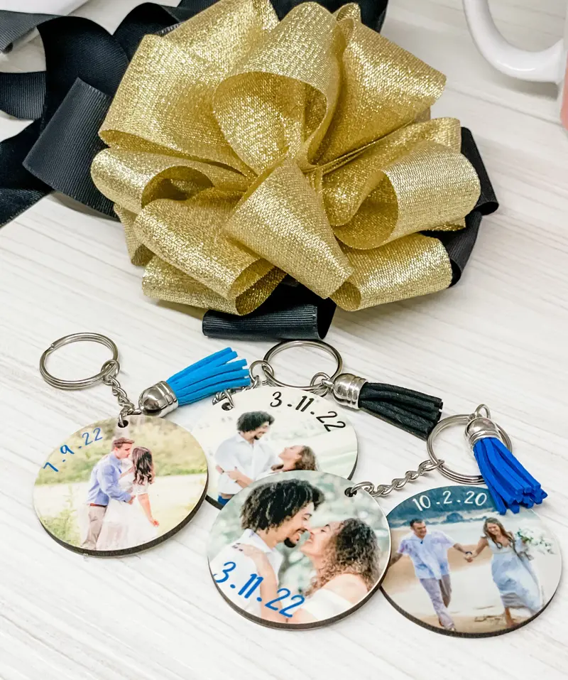 Custom Engraved Keychains for Wedding Favors or Gifts