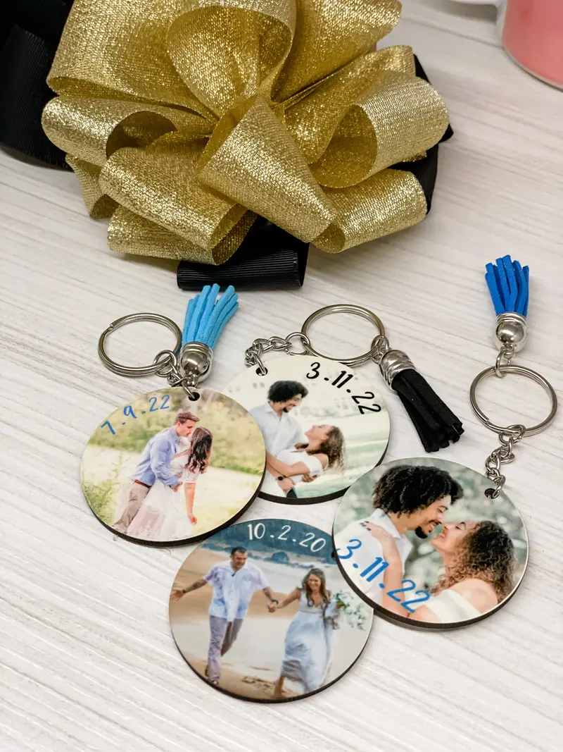 Custom Engraved Keychains for Wedding Favors or Gifts