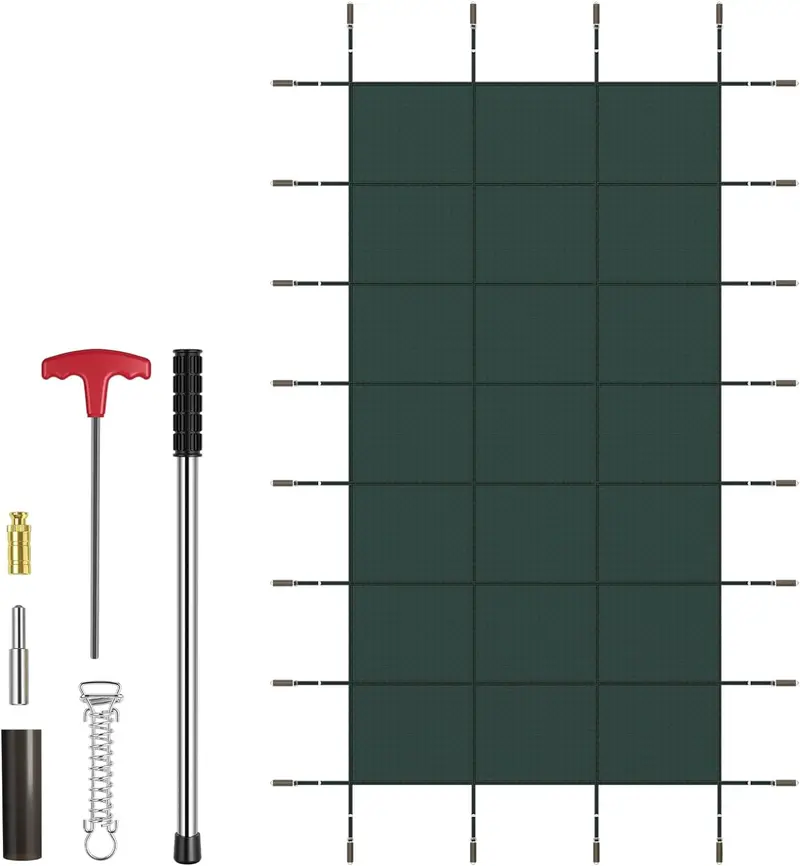 Custom-Fit Safety Pool Cover for 32' x 16' In-Ground Pools (Actual Size: 34' x 18')