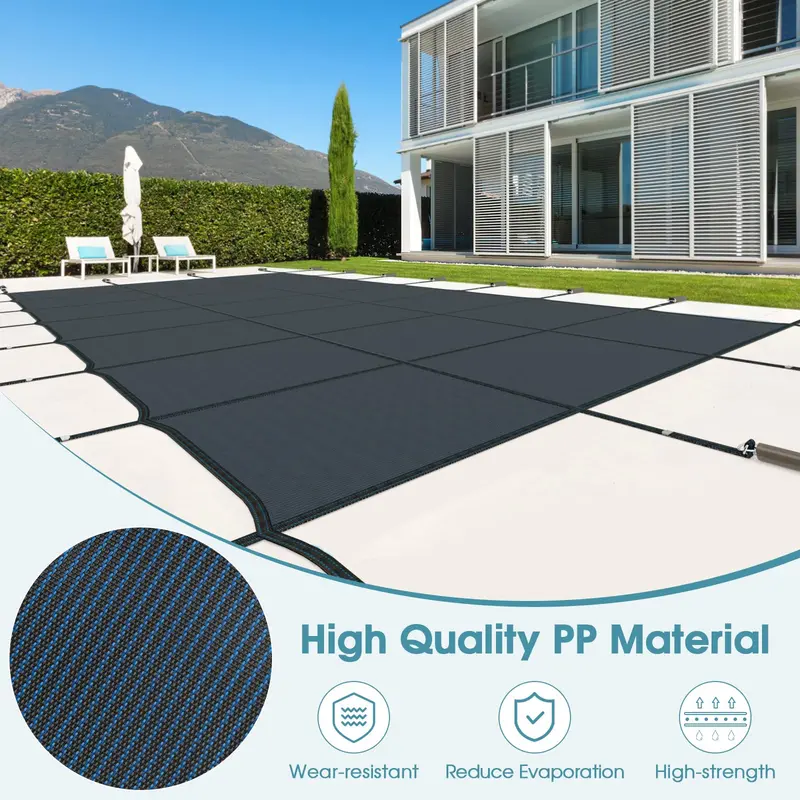 Custom-Fit Safety Pool Cover for 32' x 16' In-Ground Pools (Actual Size: 34' x 18')