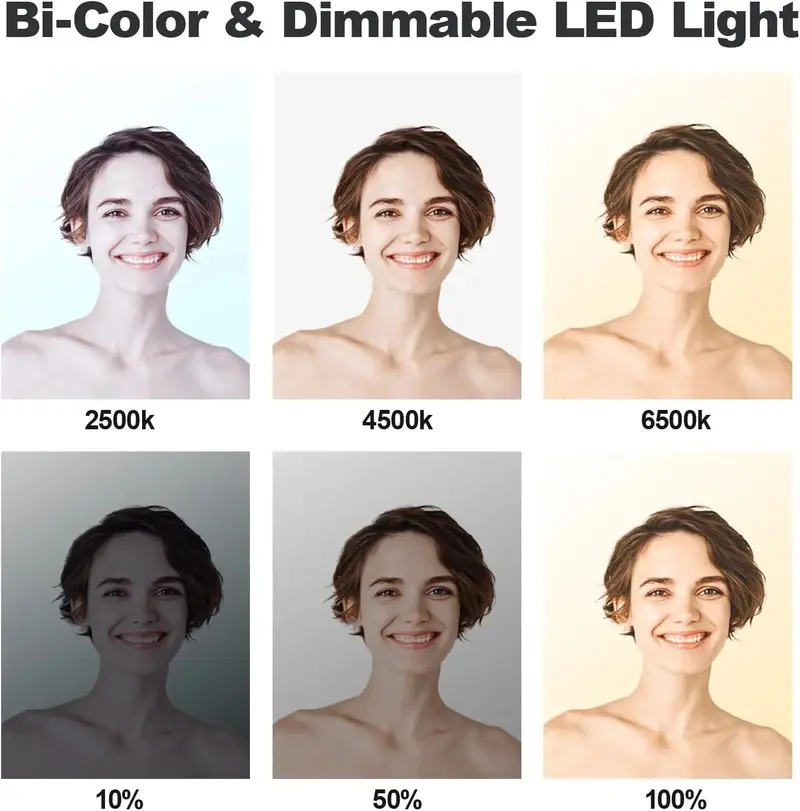 D50 Bi-Color LED Video Light Panel (15.4") – 2-Pack, 45W, 3000K–8000K Dimmable, CRI 96+, for Streaming, Film & Studio Use