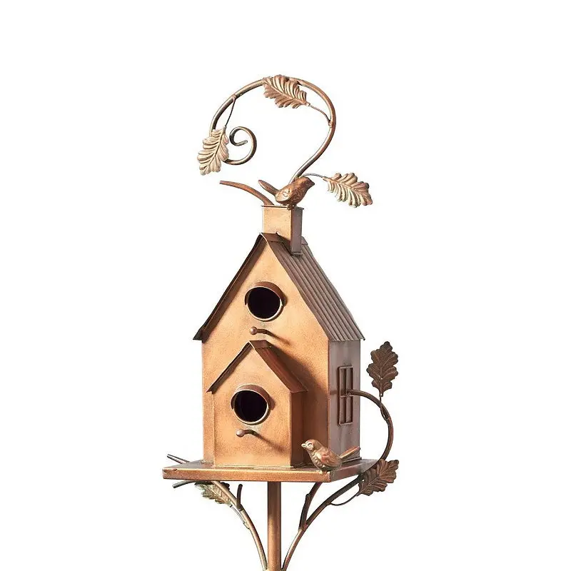 Decorative Birdhouse Garden Stake Set – Rustic Yard & Flower Bed Accent