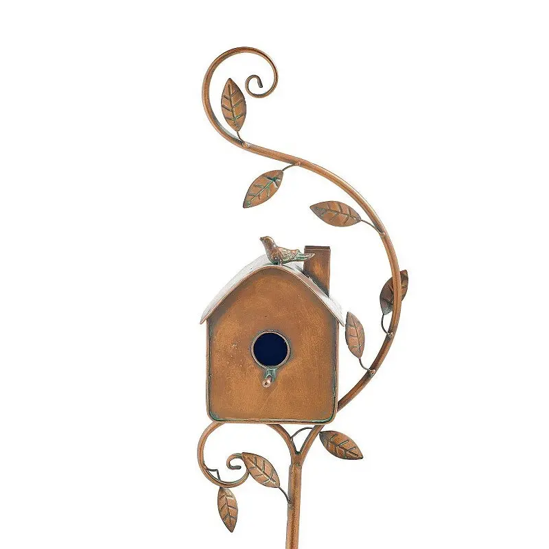Decorative Birdhouse Garden Stake Set – Rustic Yard & Flower Bed Accent